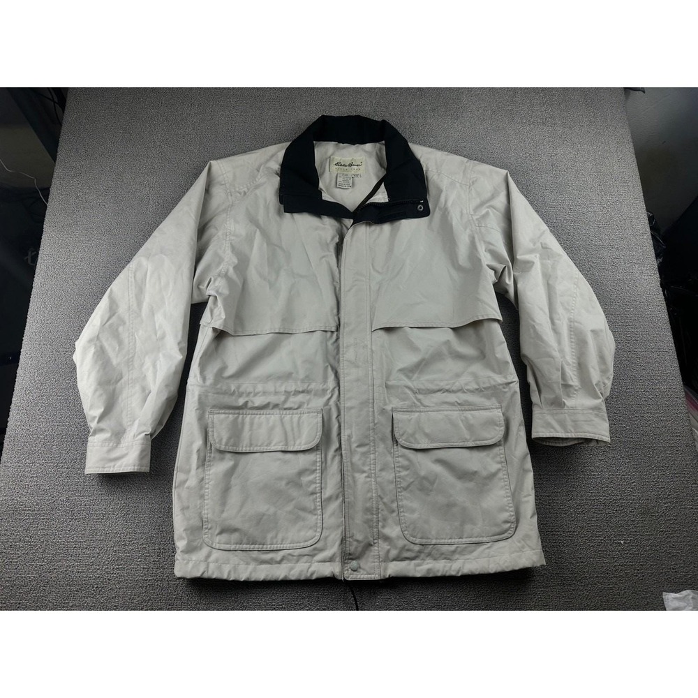 Vintage Eddie Bauer Field Jacket Men M Beige Gore-Tex Waterproof Outdoor 90s